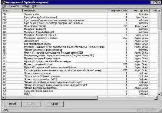 Руководство пользователя программы Announcement System Management